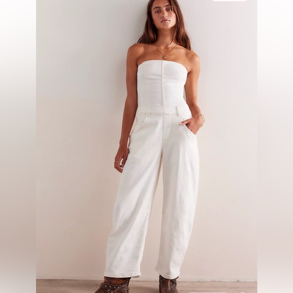 We The Free Je Suis Prêt barrel leg jumpsuit size M